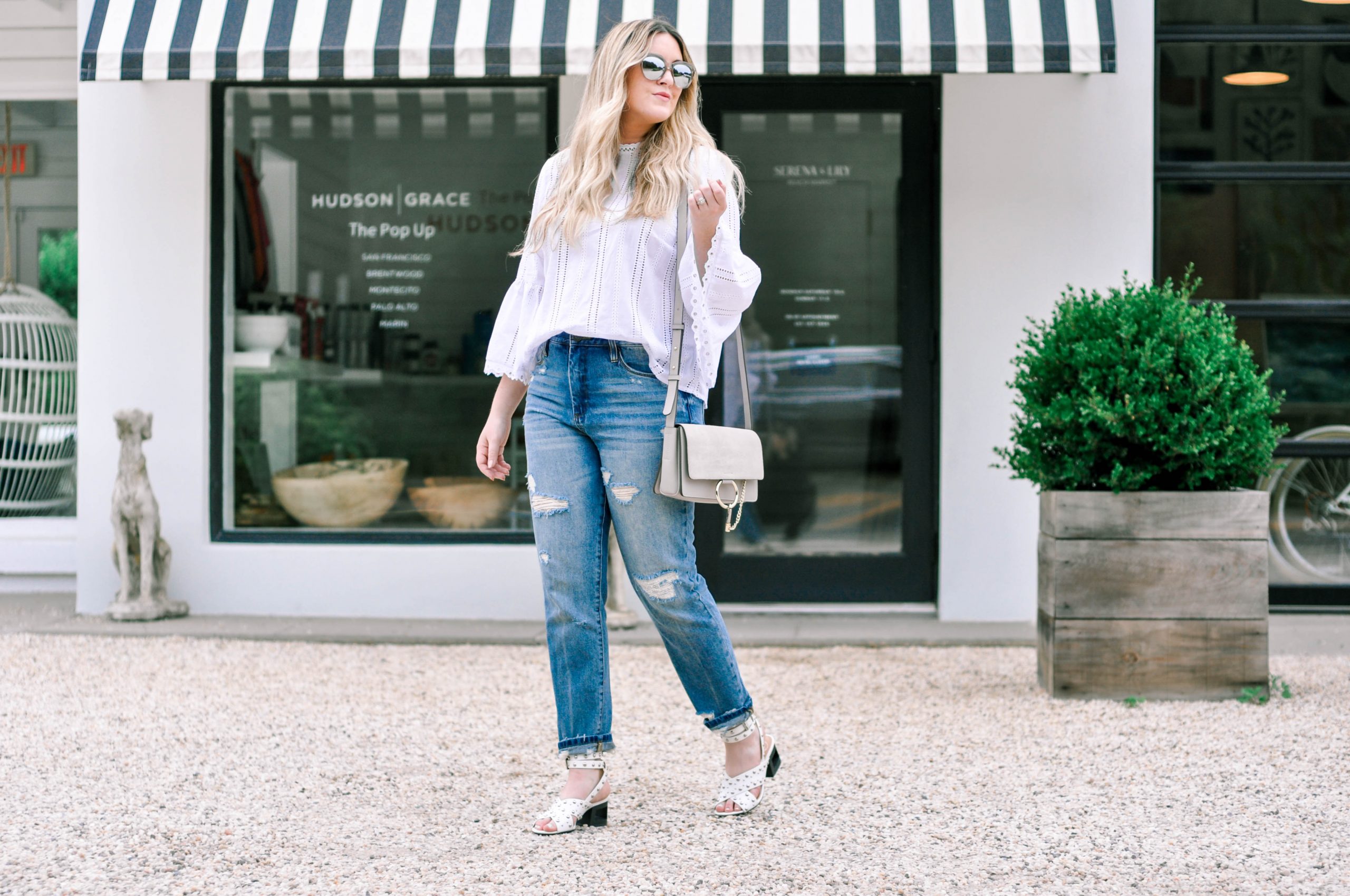 denim and white