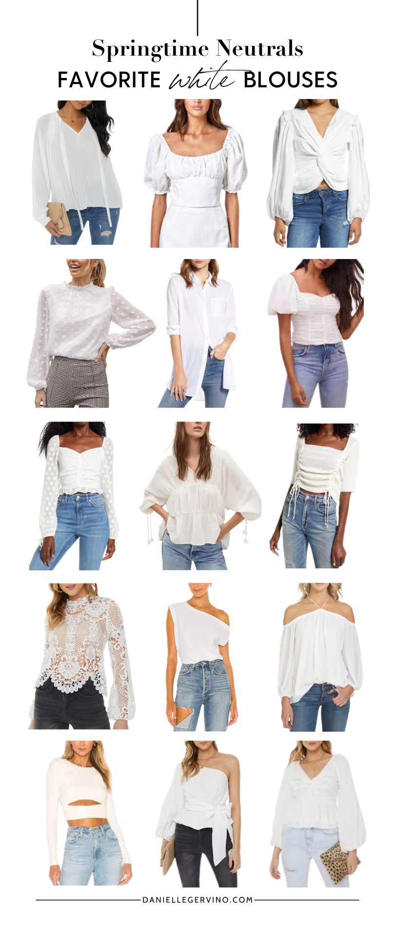 spring white blouses