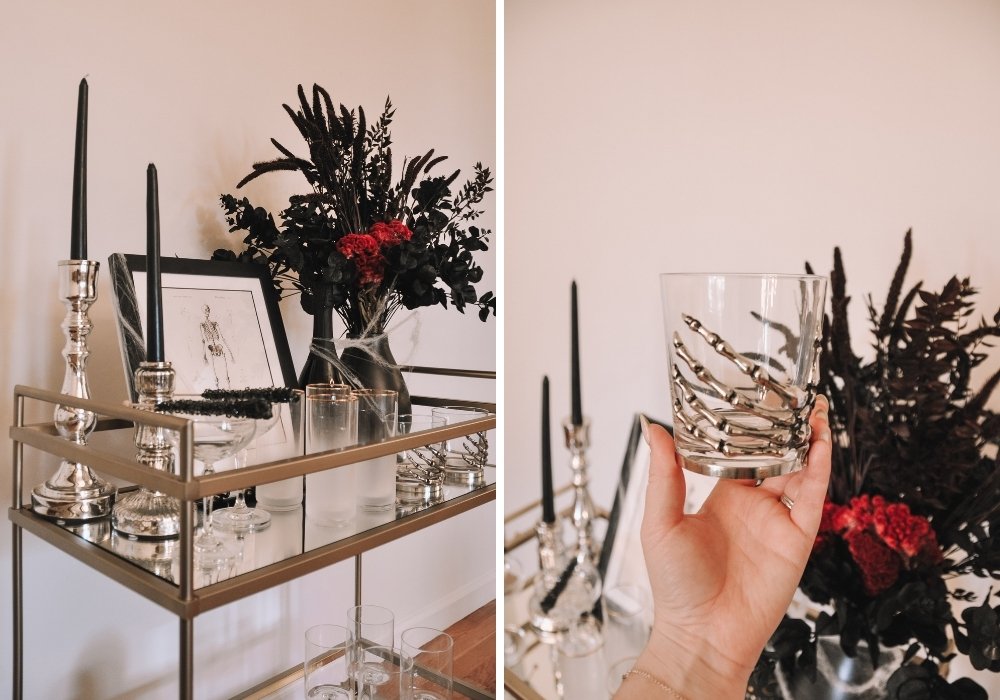 Halloween Bar Cart Decor