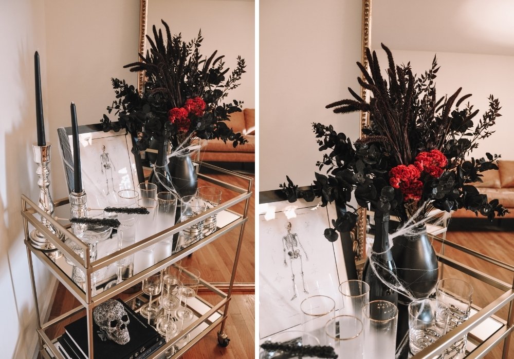 Halloween Bar Cart Decor