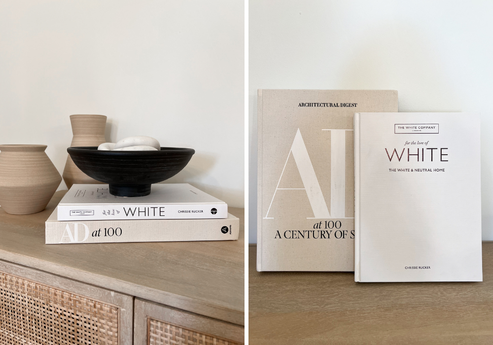 Neutral coffee table books