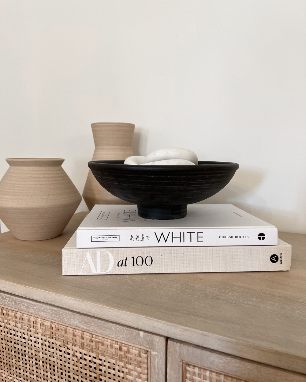 Neutral coffee table books