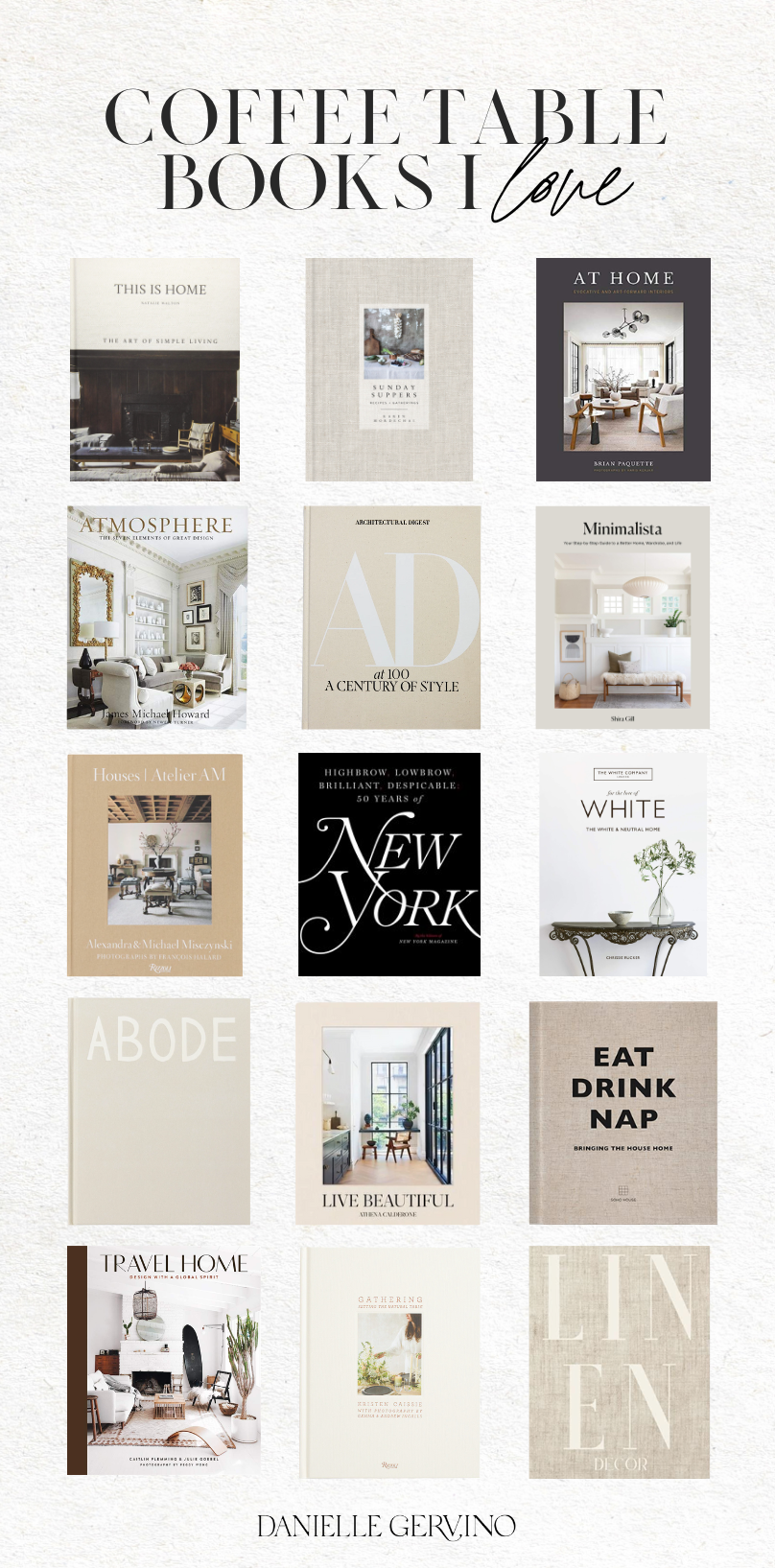 Neutral coffee table books