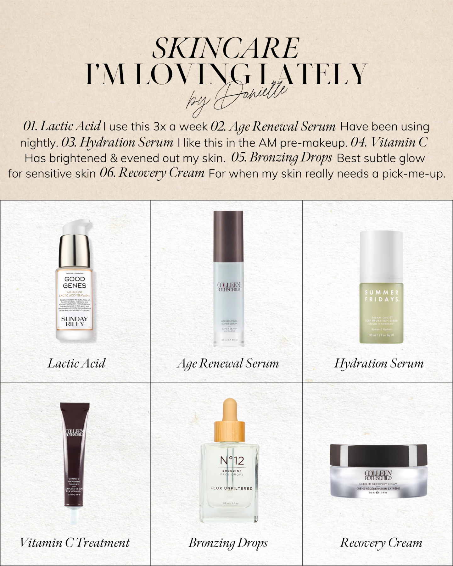 Skincare products im loving