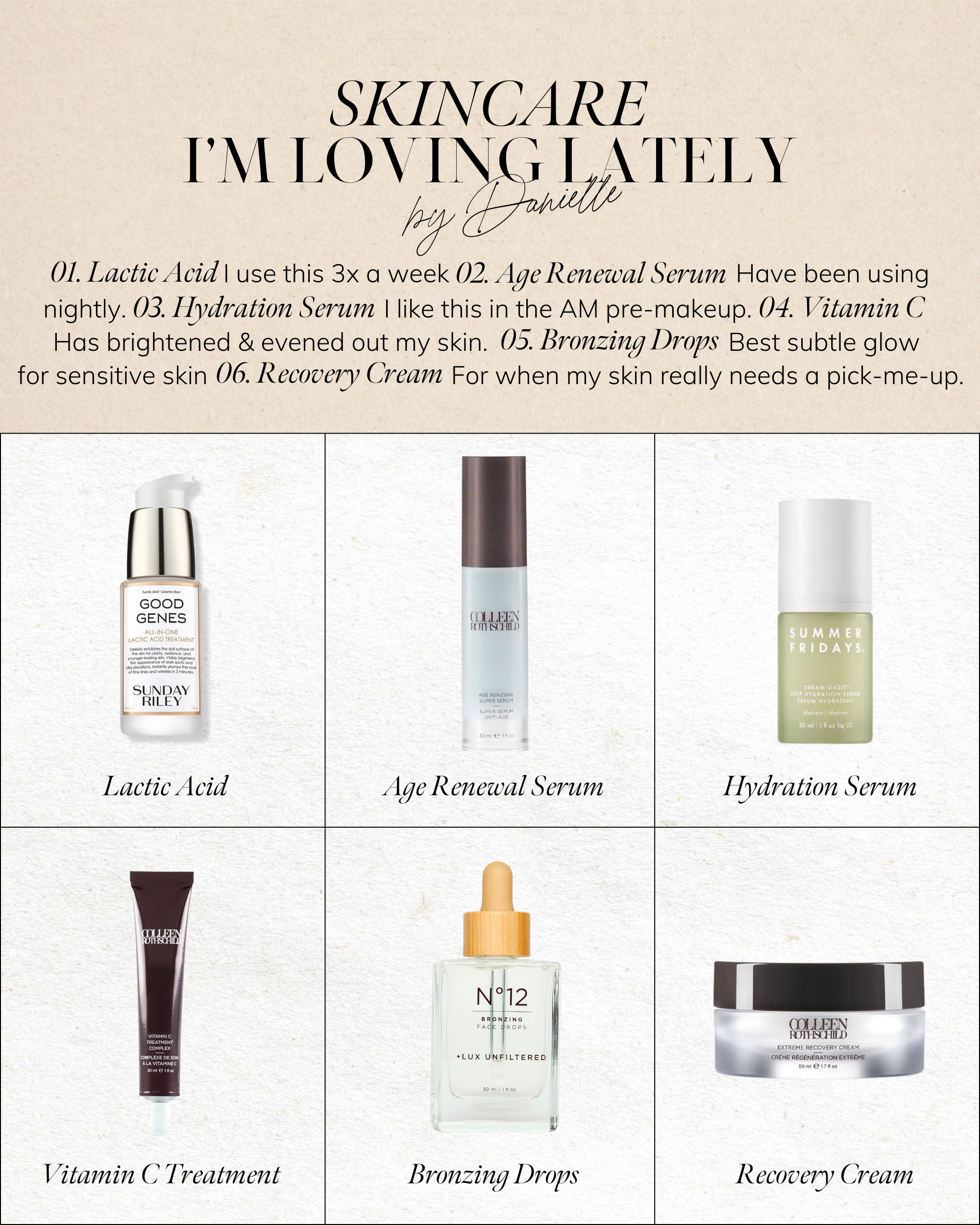 Skincare products im loving